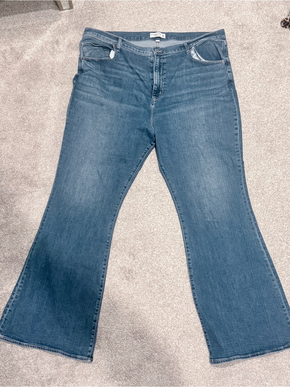 Abercrombie & Fitch Curve Love Blue Flare Jeans